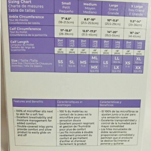 New Black Sigvaris Men's Black medical compression socks knee high 20-30 mmHg - Picture 3 of 3